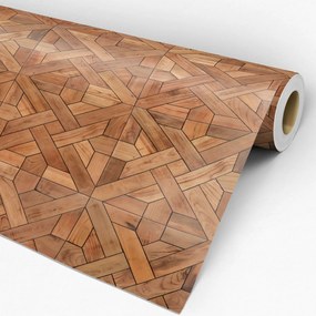 Papel de parede adesivo madeira trançada marrom