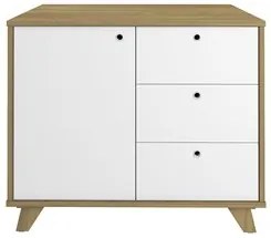 Mesa Escrivaninha 135cm Elai e Gaveteiro 2 Gavetas May A06 Olmo/Branco