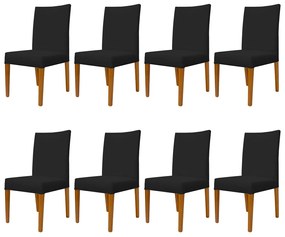 Kit 8 Cadeiras de Jantar Milan Linho Preto