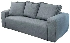 Sofa Domo 3 Lugares Estofado Linho Cinza 240cm - 73766 Sun House