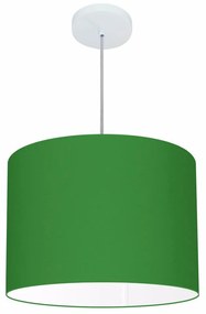 Lustre pendente cilíndrico free lux para mesa de jantar, sala, quarto, churrasqueira e balcão. - Verde-Folha - Tam: 40x30cm