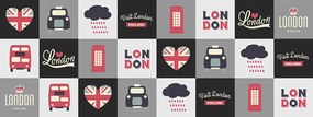 Adesivo Londres - Conjunto com 24 peças