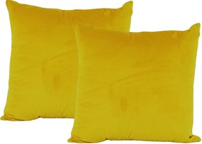 2 Capas Almofada Suede Lisa Amarelo 43x43cm