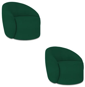 Poltrona Orgânica Kit 2 Lua Bouclê Verde D03 - D'Rossi