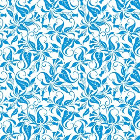 Papel de parede adesivo floral azul e branco