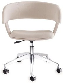 Cadeira Inhotim Assento Estofado Rustico Cru Base Rodizio em Aluminio - 55878 Sun House
