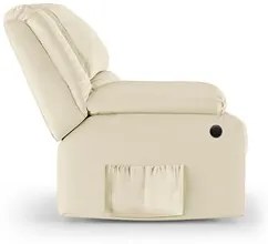 Poltrona do Papai Reclinável Pietra Power Elétrica Massagem FH9 PU Beg