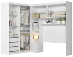 Guarda Roupa Casal Modulado Completo Lorena M07 Branco - Mpozenato