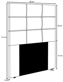 Cabeceira Esmeralda Para Cama Box Solteiro 90 cm Corino Preto - D'Rossi