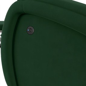 Poltrona do Papai Reclinável Napoli Power Touch USB Veludo Verde FH1 - D'Rossi