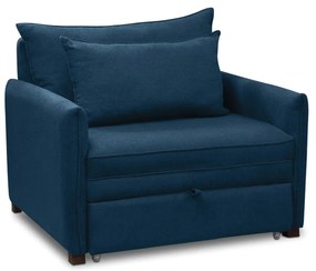 Poltrona Cama Retrátil Solteiro com Rodízio Cloe Bouclê E03 - D'Rossi - Azul Marinho