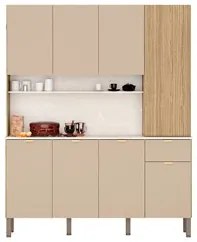 Cozinha Compacta 8 Portas 161cm Soul K02 Freijó/Vanilla - Mpozenato