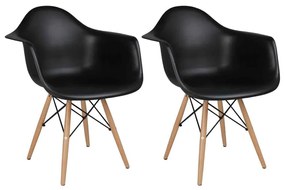 Conjunto 2 Cadeiras Eiffel com Braço – Preto