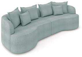 Sofá 3 Lugares Orgânico Living 210cm Mersa Bouclê K01 - D'Rossi - Azul