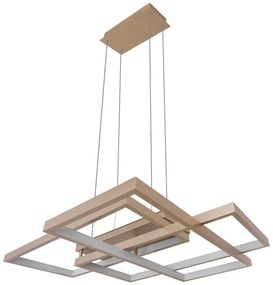 Pendente Led Metal Aluminio Champagne 73w 3000k Urbe