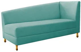Recamier Valéria 140cm Lado Esquerdo Suede Azul Tiffany- ADJ Decor
