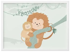 Quadro Bebê Mico-Leão-Dourado Proteção 46cm Grão d