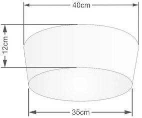 Plafon Cone Md-3003 Cúpula em Tecido 12/40x35cm Branco - Bivolt