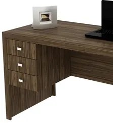 Mesa com 03 Gavetas para Home Office ME4113 Nogal - Tecno Mobili