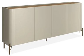 Buffet Wilmer 4 Portas Pés Metal Redondo Dourado