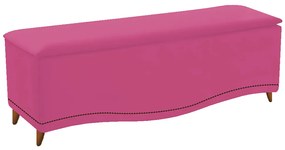 Calçadeira Estofada Yasmim 140 cm Casal Suede Pink - ADJ Decor