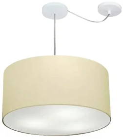 Lustre Pendente Cilíndrico Com Desvio Bege MJ-4251 Para Mesa de Jantar e Estar