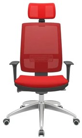 Cadeira Office Brizza Tela Vermelha Com Encosto Assento Aero Vermelho Autocompensador 126cm - 63068 Sun House