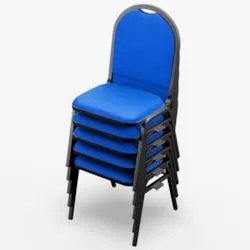 Cadeira Hoteleira Auditório Empilhável Sintético Z33 Azul - Mpozenato
