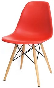 Cadeira Eames Polipropileno Vermelho Base Madeira - 14910 Sun House