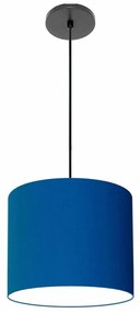 Luminária Pendente Vivare Free Lux Md-4105 Cúpula em Tecido 20x22cm - Azul-Marinho - Canola preta e fio preto