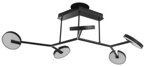 Plafon Led Sobrepor Metal Aluminio Preto 55w 3000k Luna