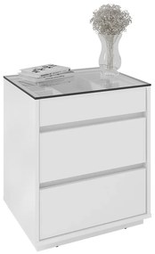 Mesa de Cabeceira Organizadora Ellie 3 Gavetas Branco - D'Rossi