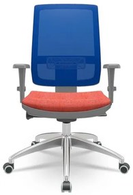 Cadeira Brizza Diretor Grafite Tela Azul com Assento Concept Rosê Base Autocompensador Aluminio - 65774 Sun House