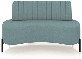 Sofá Living Decorativo 2 Lugares 1,35M Katara Pés de Ferro Bouclê Azul G33 - Gran Belo