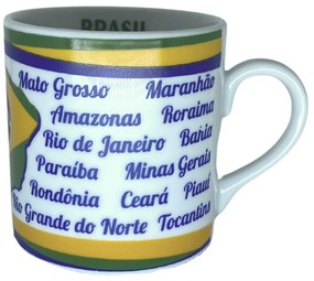Caneca 350Ml Decoração Brasil Porcelana Schmidt - Mod. C