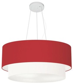 Pendente Cilíndrico Bordô e Branco MJ-4370 Para Mesa de Jantar e Estar