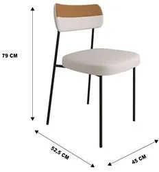 Cadeira Estofada Milli Corano/Linho F02 Caramelo/Bege - Mpozenato