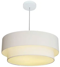 Pendente Cilíndrico Branco MJ-4356 Para Mesa de Jantar e Estar