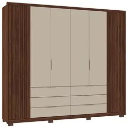 Guarda Roupa Casal 6 Portas Martin C01 Havana/Off White - Mpozenato