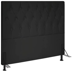 Cabeceira Topázio Para Cama Box Queen 160 cm Suede - D'Rossi - Preto