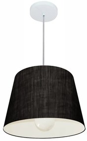 Lustre Pendente Cone Md-4240 Cúpula em Tecido 30/40x30cm Preto - Bivolt