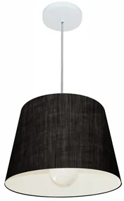 Lustre Pendente Cone Md-4240 Cúpula em Tecido 30/40x30cm Preto - Bivolt