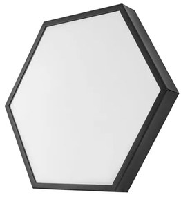 Espelho Hexagonal Decorativo Aluminio Preto Beehive