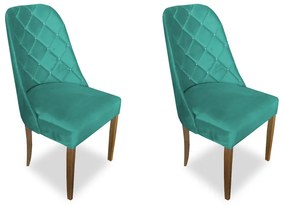 kit com 2 Cadeiras de Jantar Dublin Suede Azul Tiffany