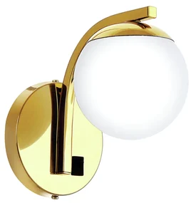 Arandela Com Globinho 18X12X19Cm 1 X G9 Metal E Globo Ø12Cm Com Interr... (BRANCO)
