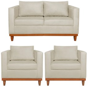 Kit Sofa 3 Lugares e 2 Poltronas Europa 180 cm Bouclé - ADJ Decor