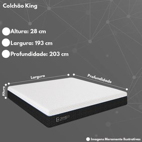 Colchão na Caixa Embalado a Vácuo Musk King Ortopédico 193X203 Espuma D28 Branco/Chumbo G90 - Gran Belo