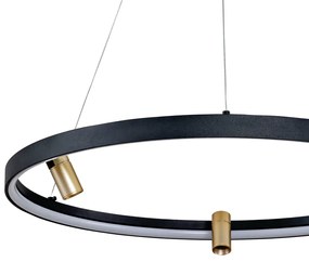 Pendente Naví Ø60X6Cm Led 46W 3000K Bivolt Alumínio Preto E Dourado -...