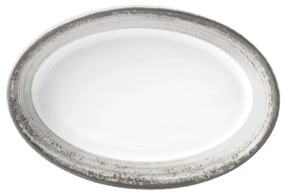 Travessa Rasa Oval 17Cm Porcelana Schmidt - Dec. Esfera Cinza 2416