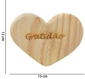 Tábua de Madeira Natural Coração 15x12 cm- D'Rossi
